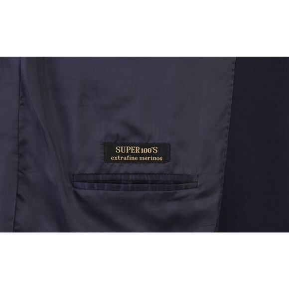 Corneliani Navy Blue Blazer Super 100's Wool Mother of Pearl Buttons Jacket 44R - Picture 10 of 10